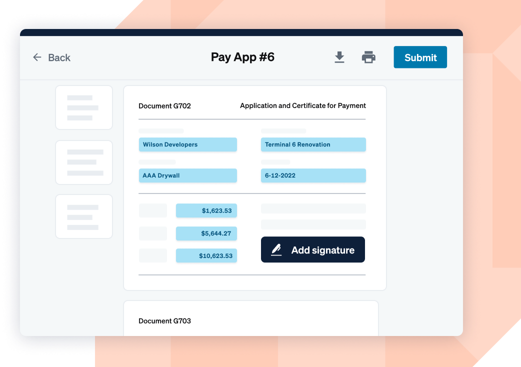 Siteline UI of autogenerated billing forms