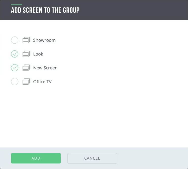 screens select