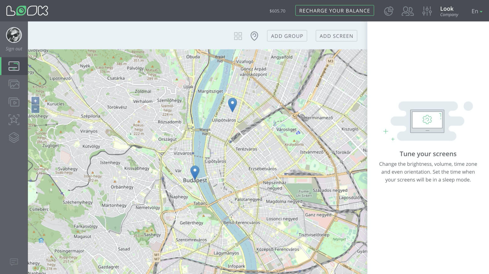 Screens on the Map
