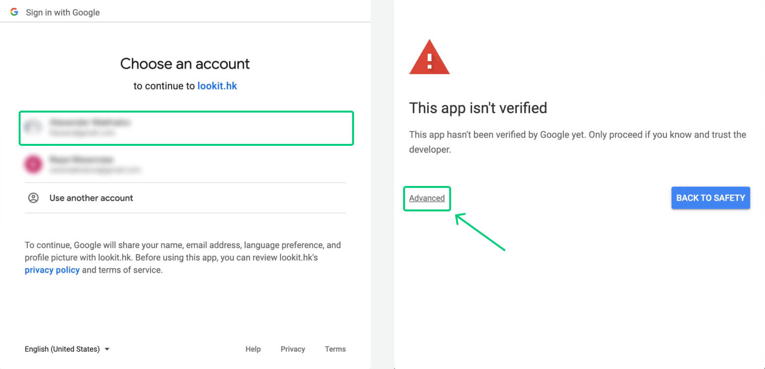 Google account log in