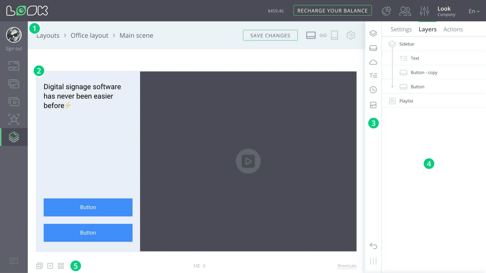 Layout editor interface
