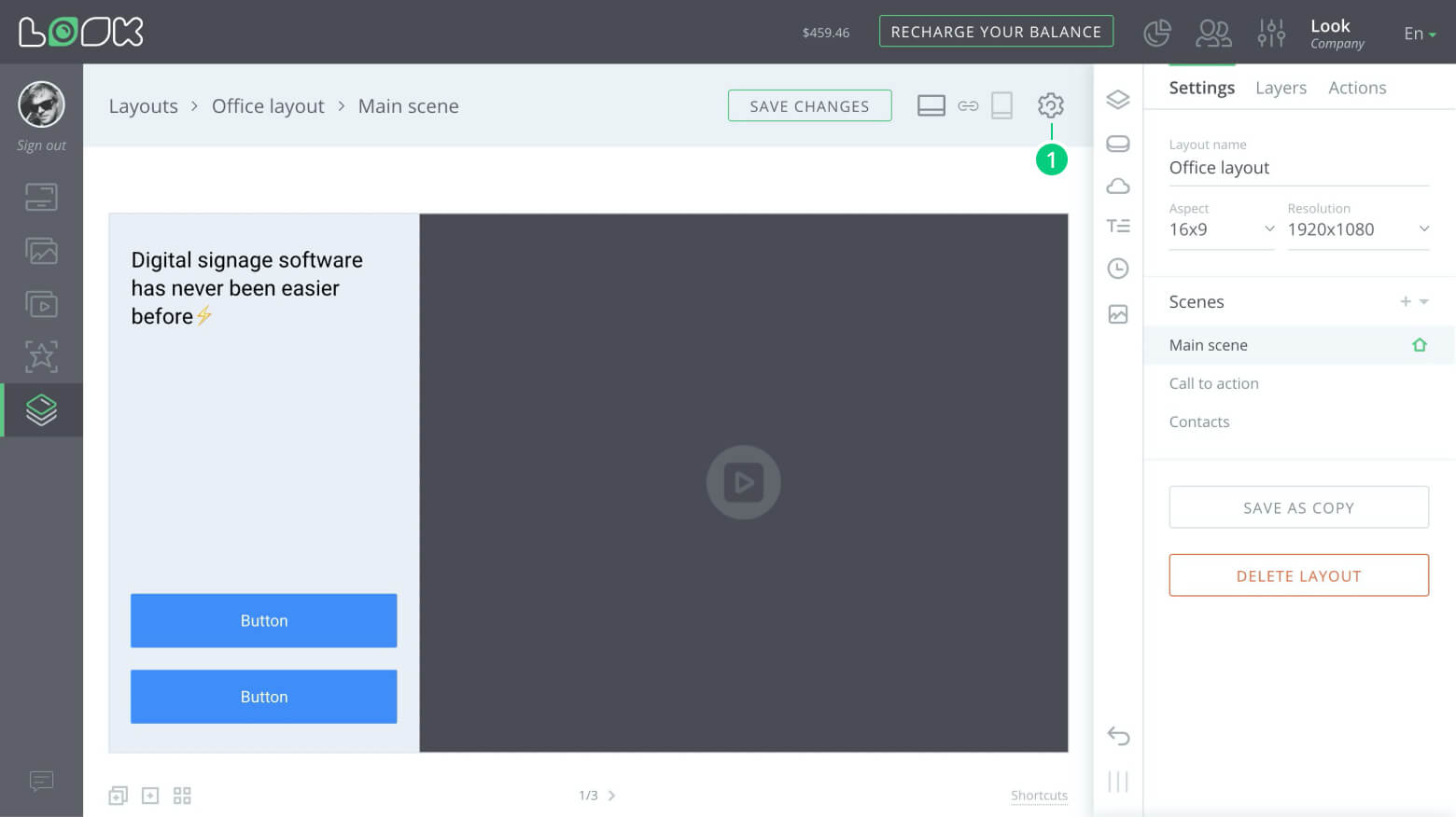 Layout settings