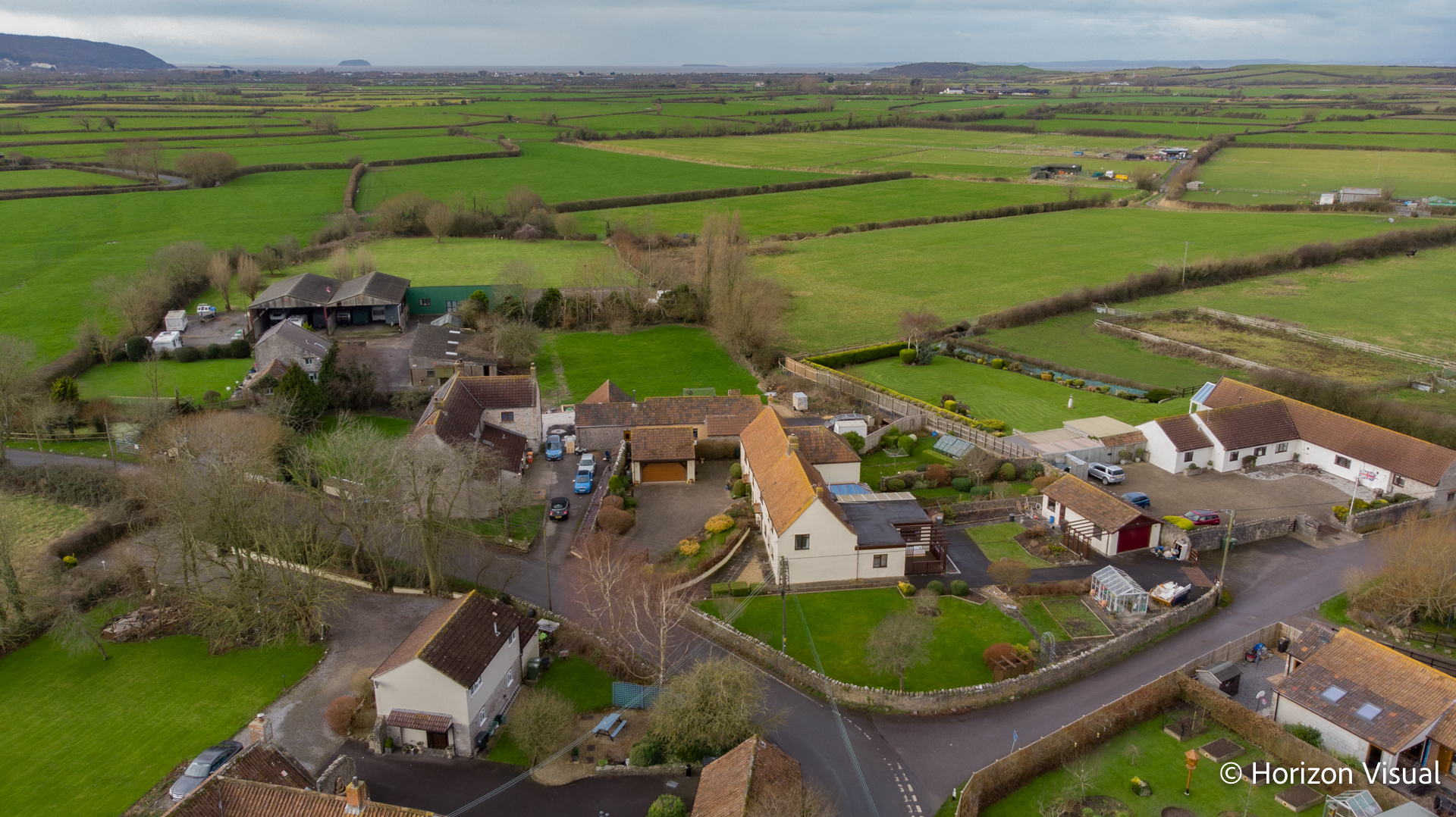 Aerial Drone Photography for Bloxham & Barlow Estate Agent in Wick St Lawrence Horizon Visual