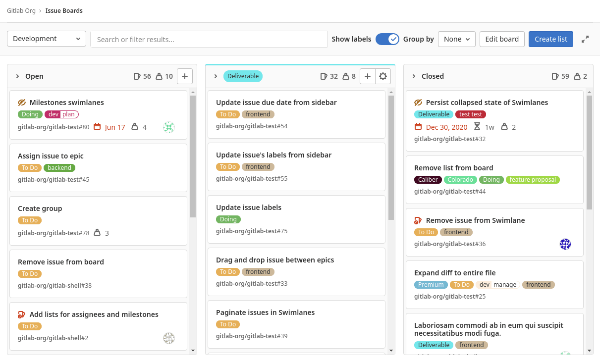 Tracking projects using the issue board in GitLab