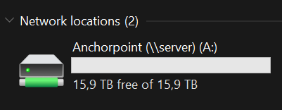 An Anchorpoint drive in Windows Explorer