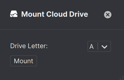 Choosing the leter of a cloud drive in Anchorpoint
