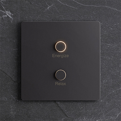 An Alisse two-button keypad from Lutron.