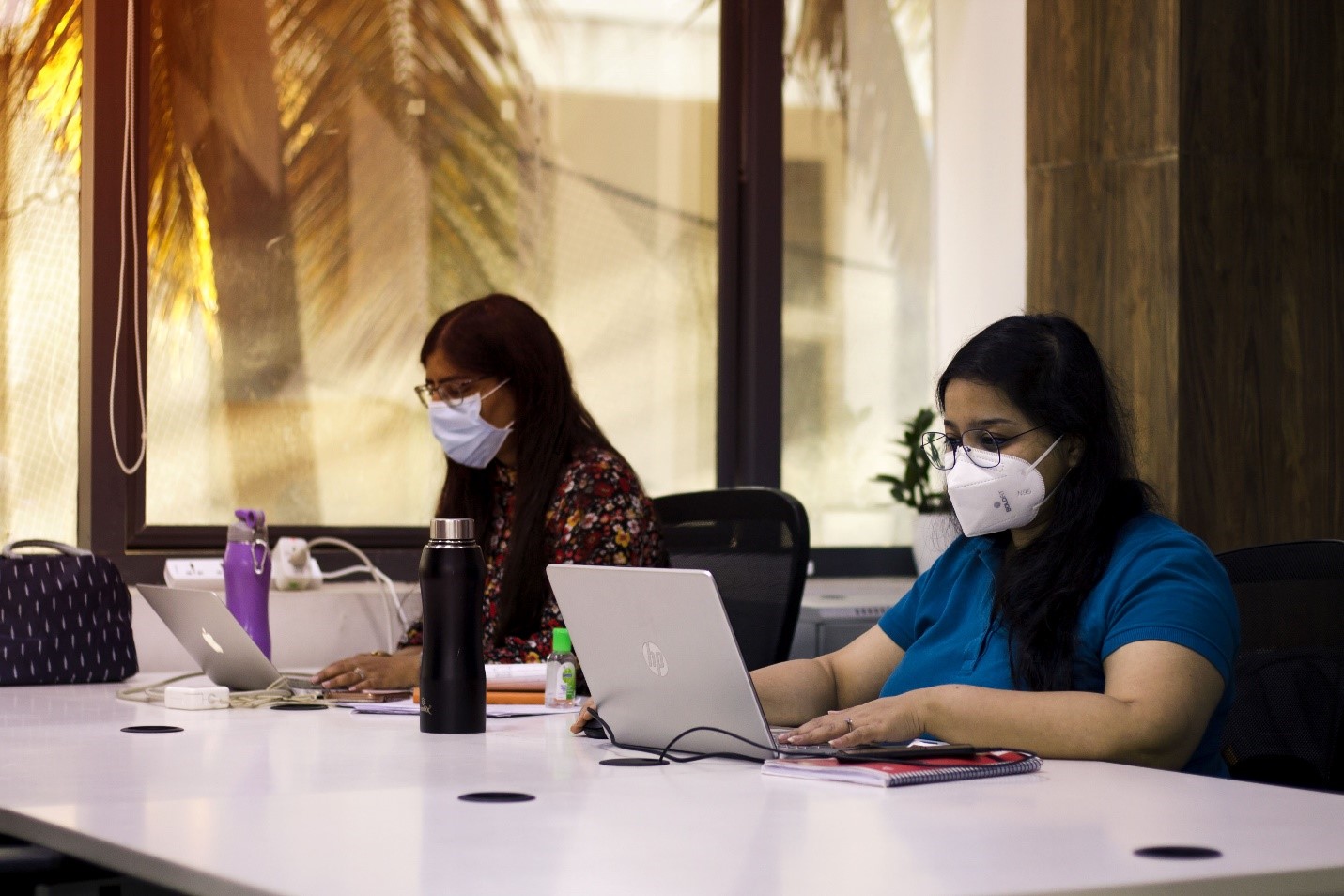 Team Working With Mask On