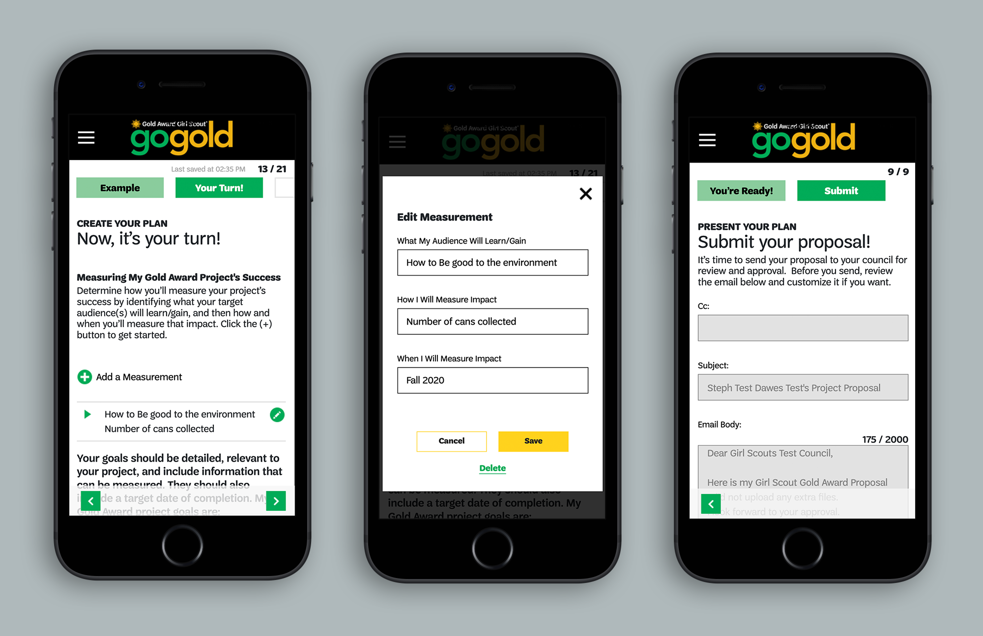 Go Gold - Steps Mobile screens
