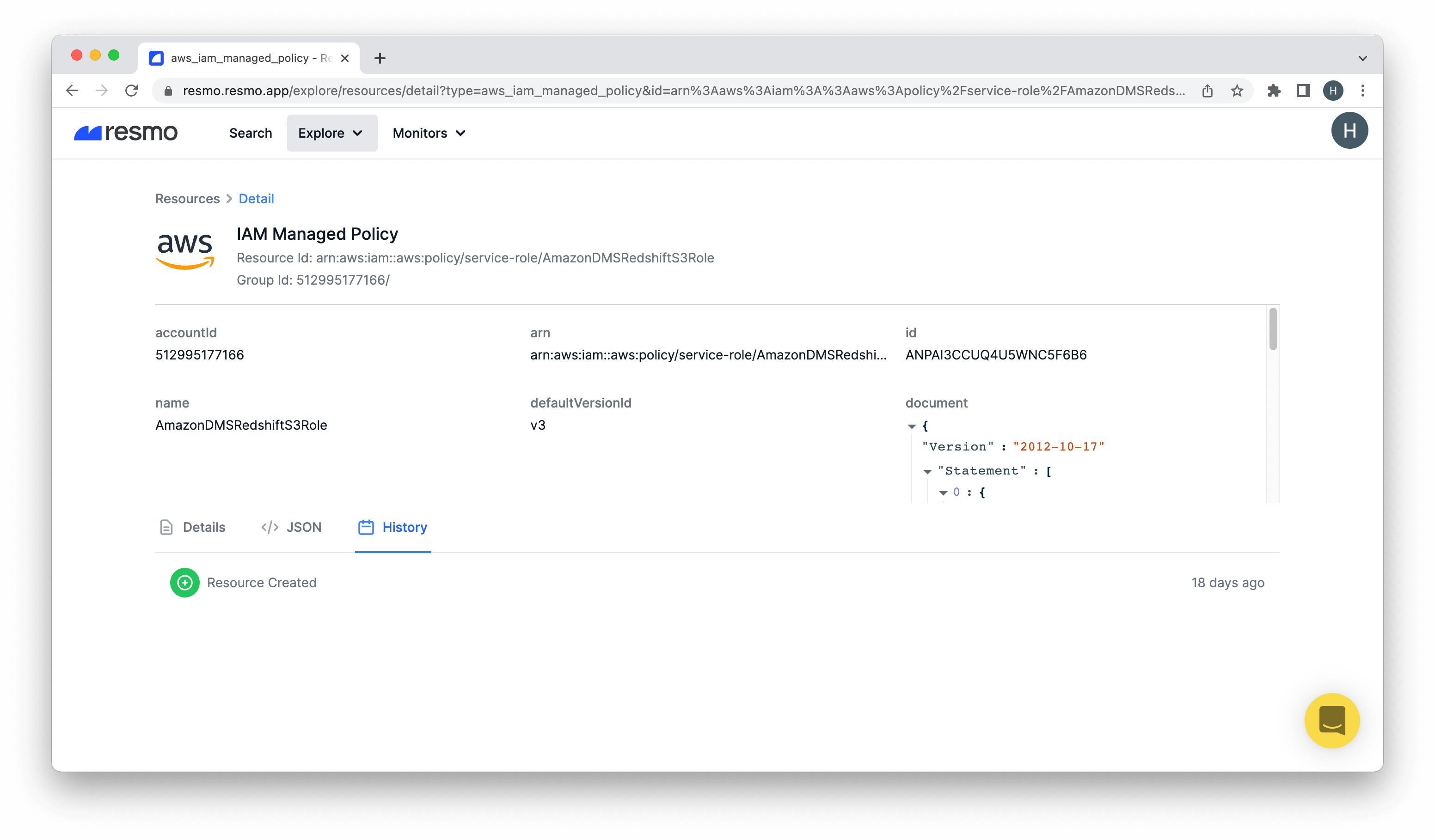 Debug cyber asset changes