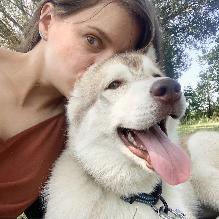 Tamara with a husky