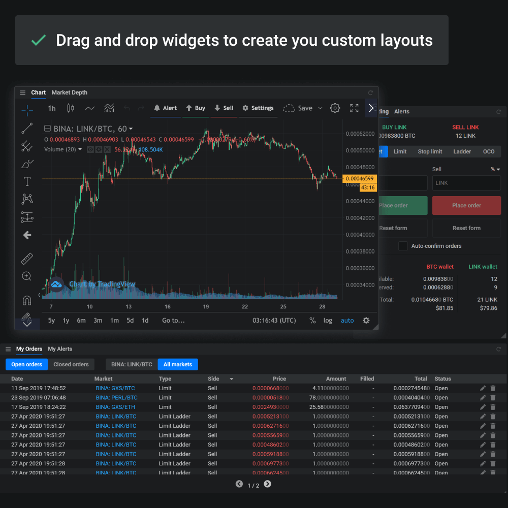 custom layout for the best cryptocurrency trading platform