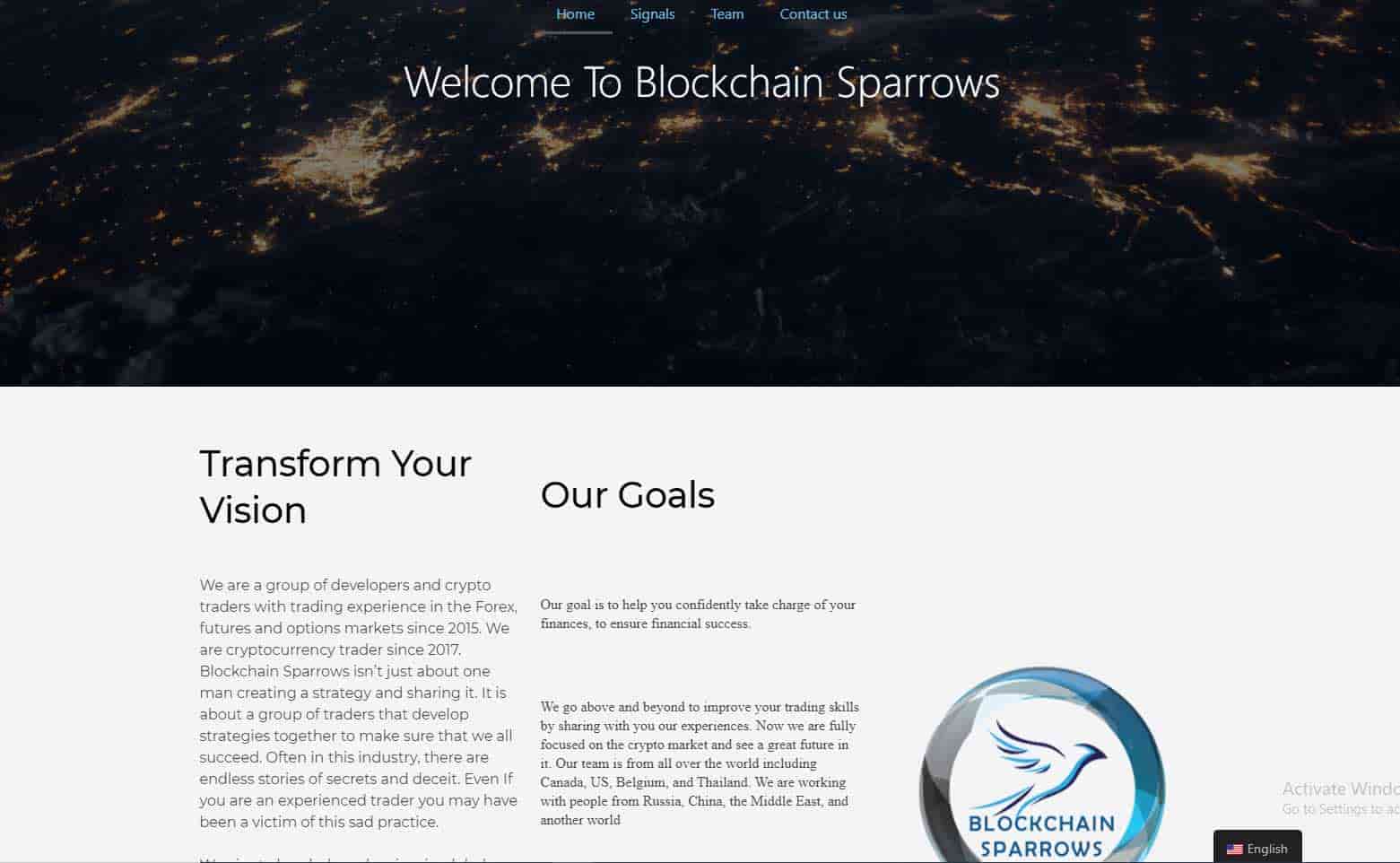 blockchain sparrows signals