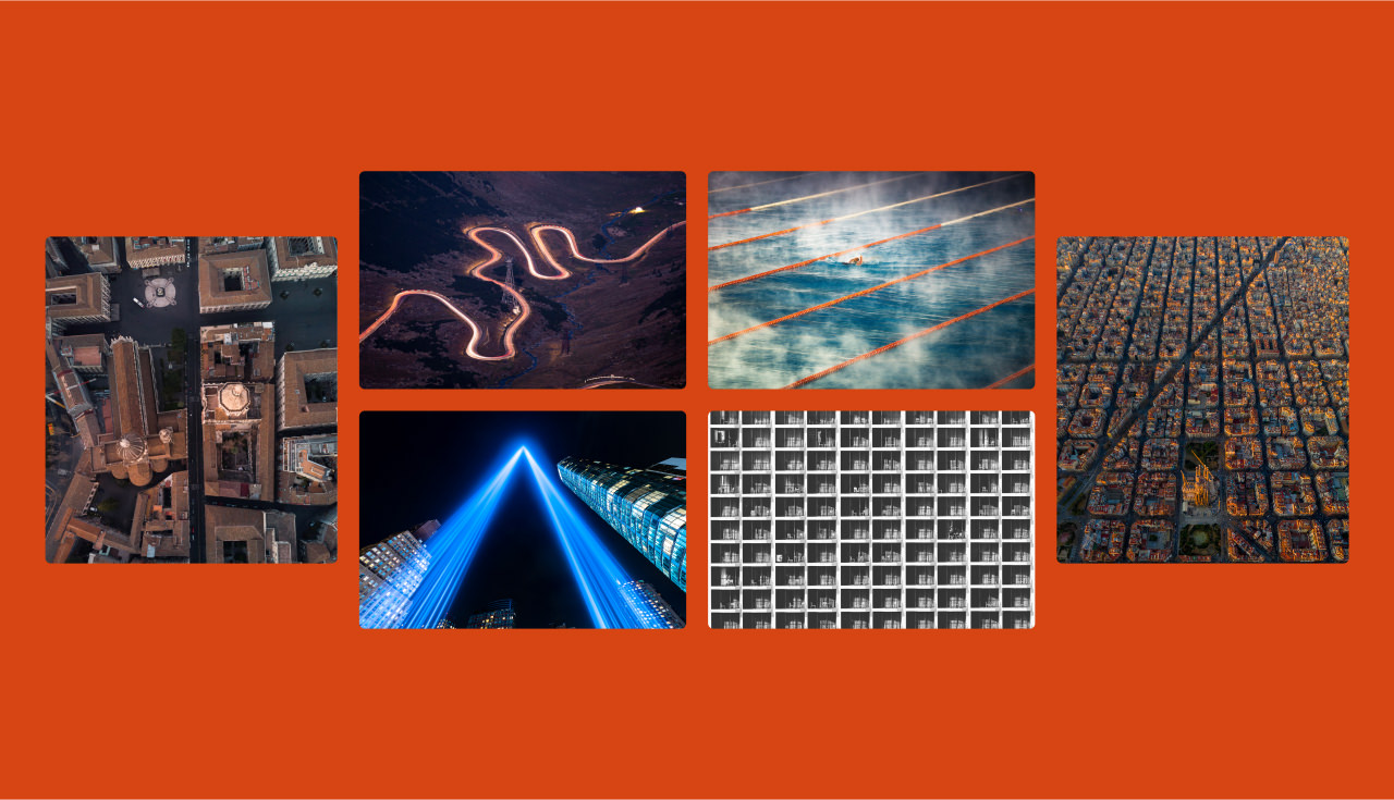 Montage of images that featured lines in their compositionso