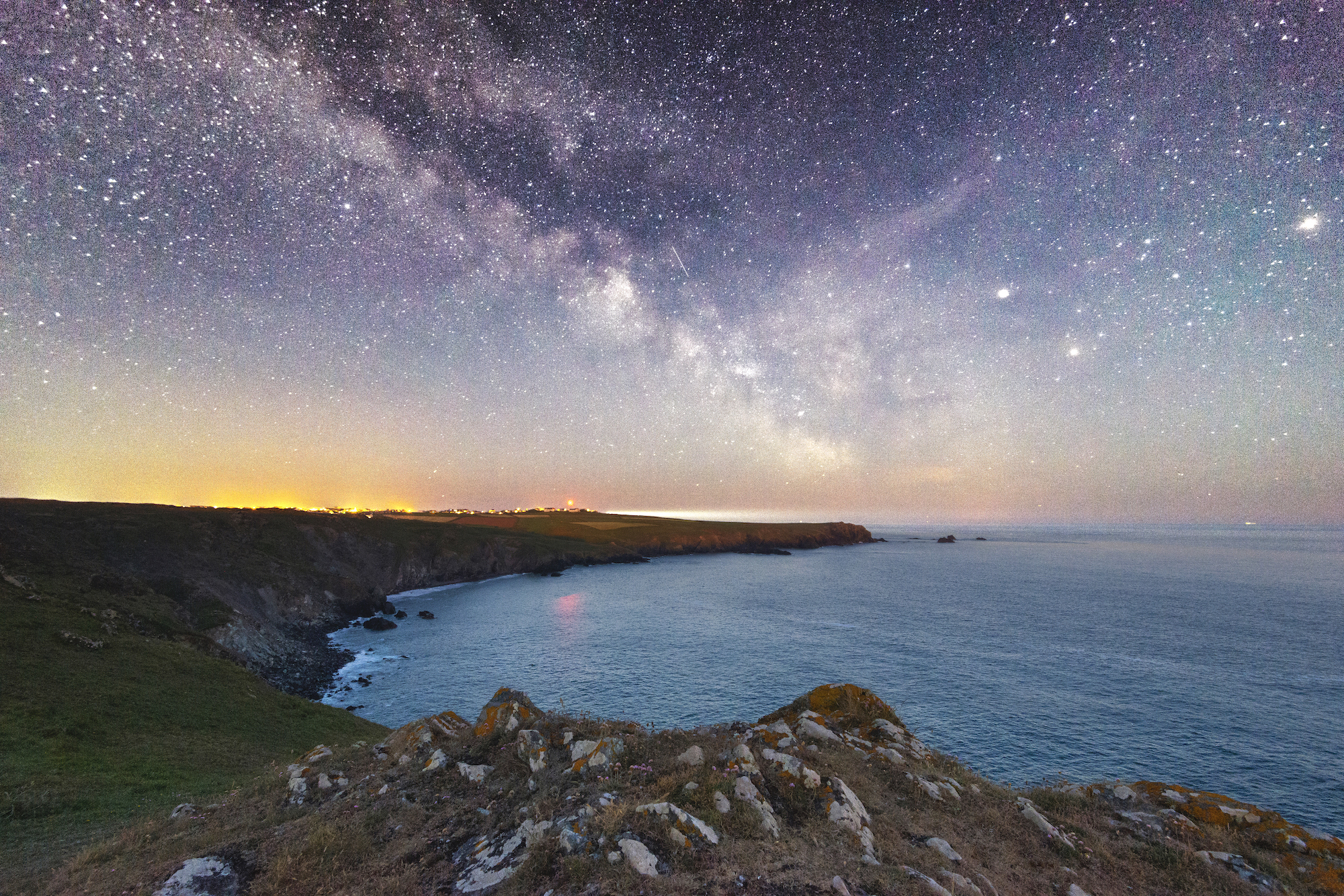 The Milky Way over the Cornish coastline at Kyance Cove.