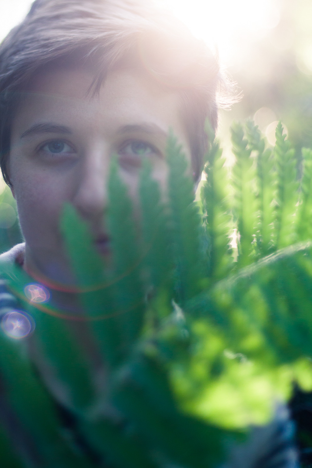 Portrait of a boy with backlighting
