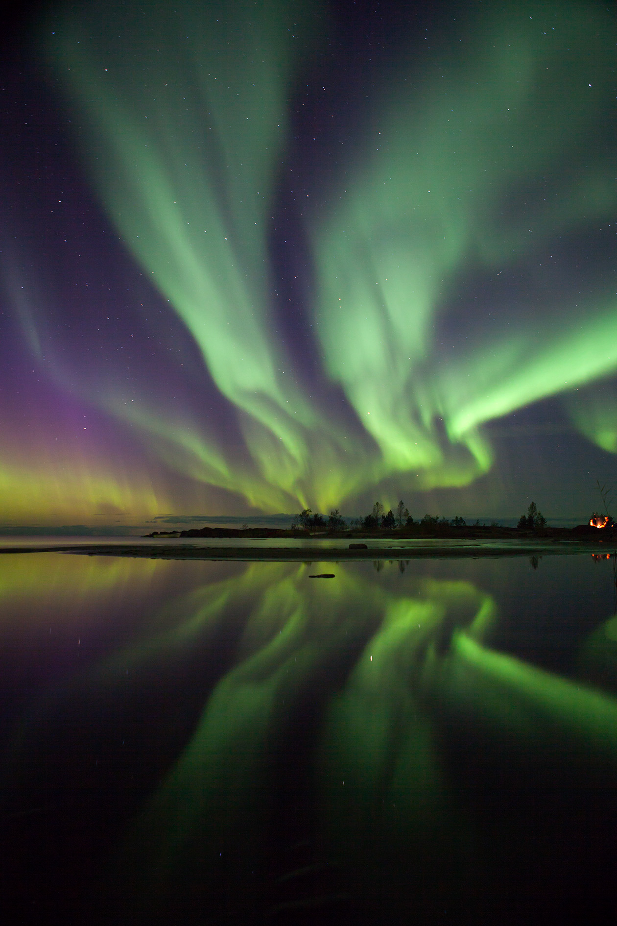 The Aurora Borealis (Northern Lights) in Jakobstad, Finland