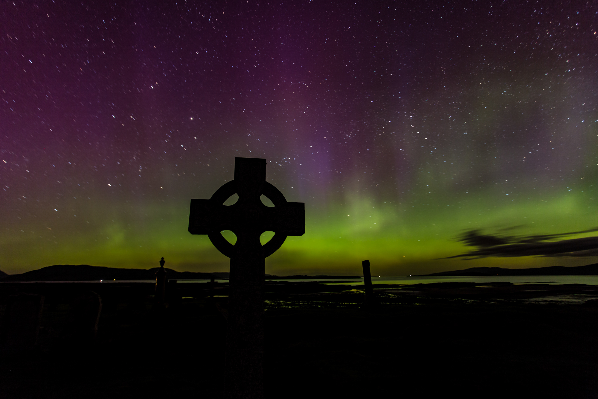The aurora boralis over the Isle of Skye