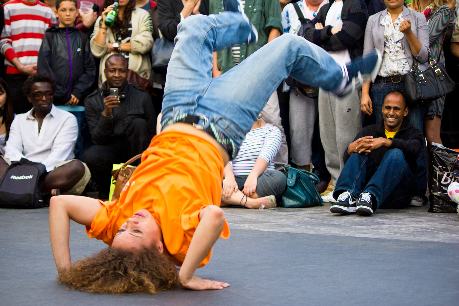 A street dancer with a hint of motion blur