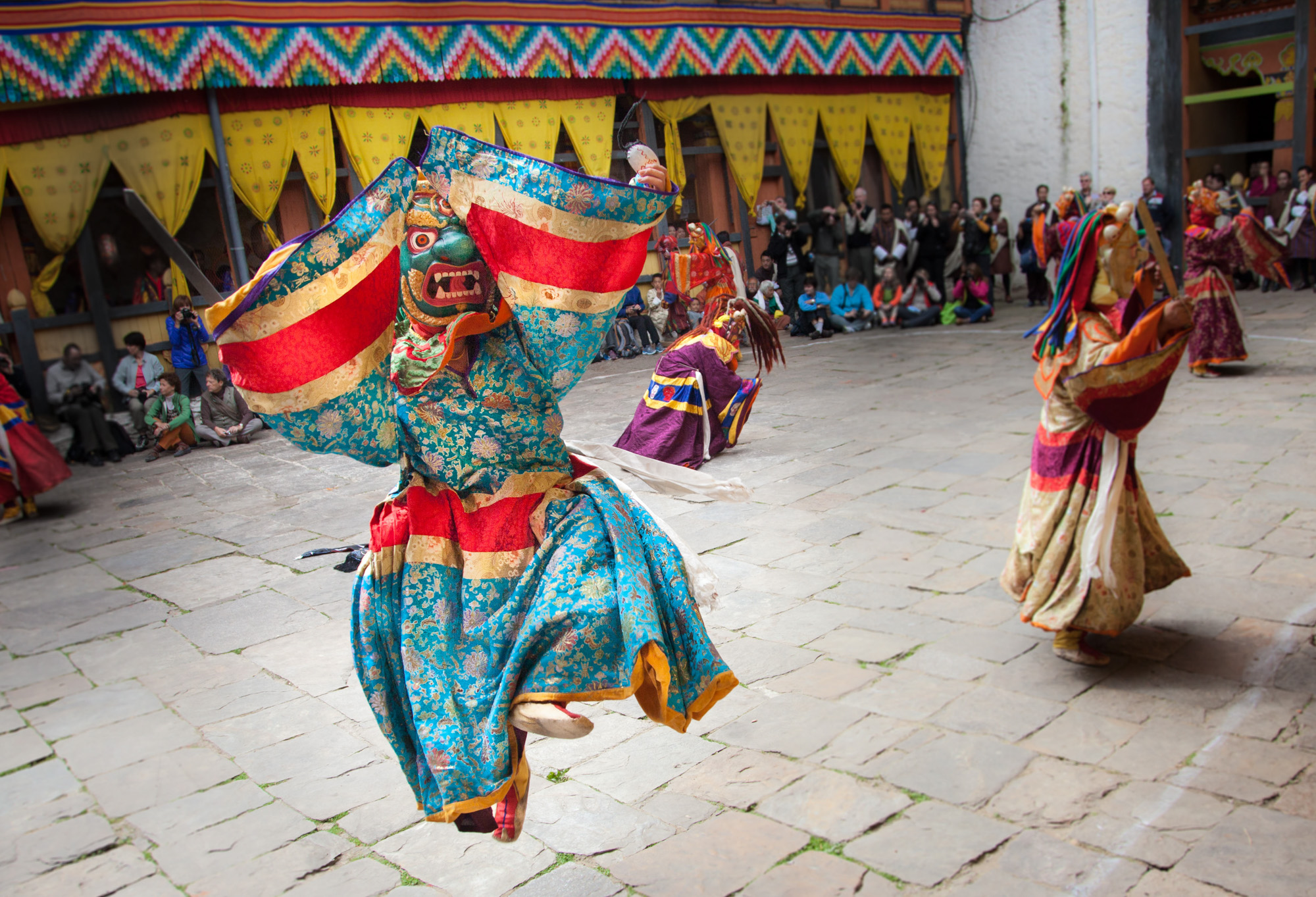 Dancer depicting the devil at the annual Buddhist Festival at Jakar Monastry, eastern Bhutan