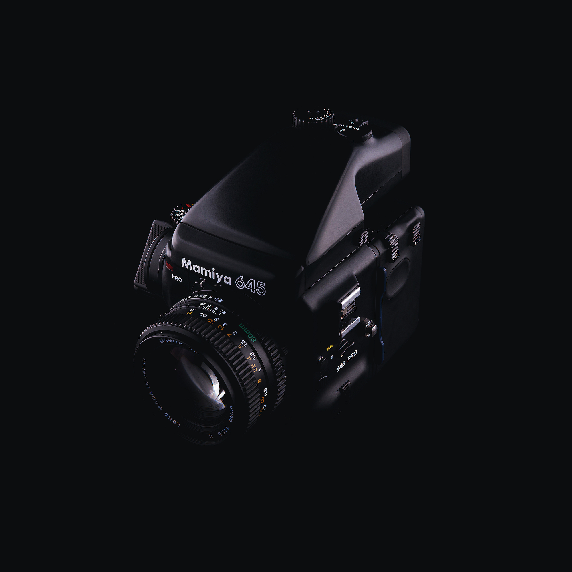 A Mamiya medium format camera