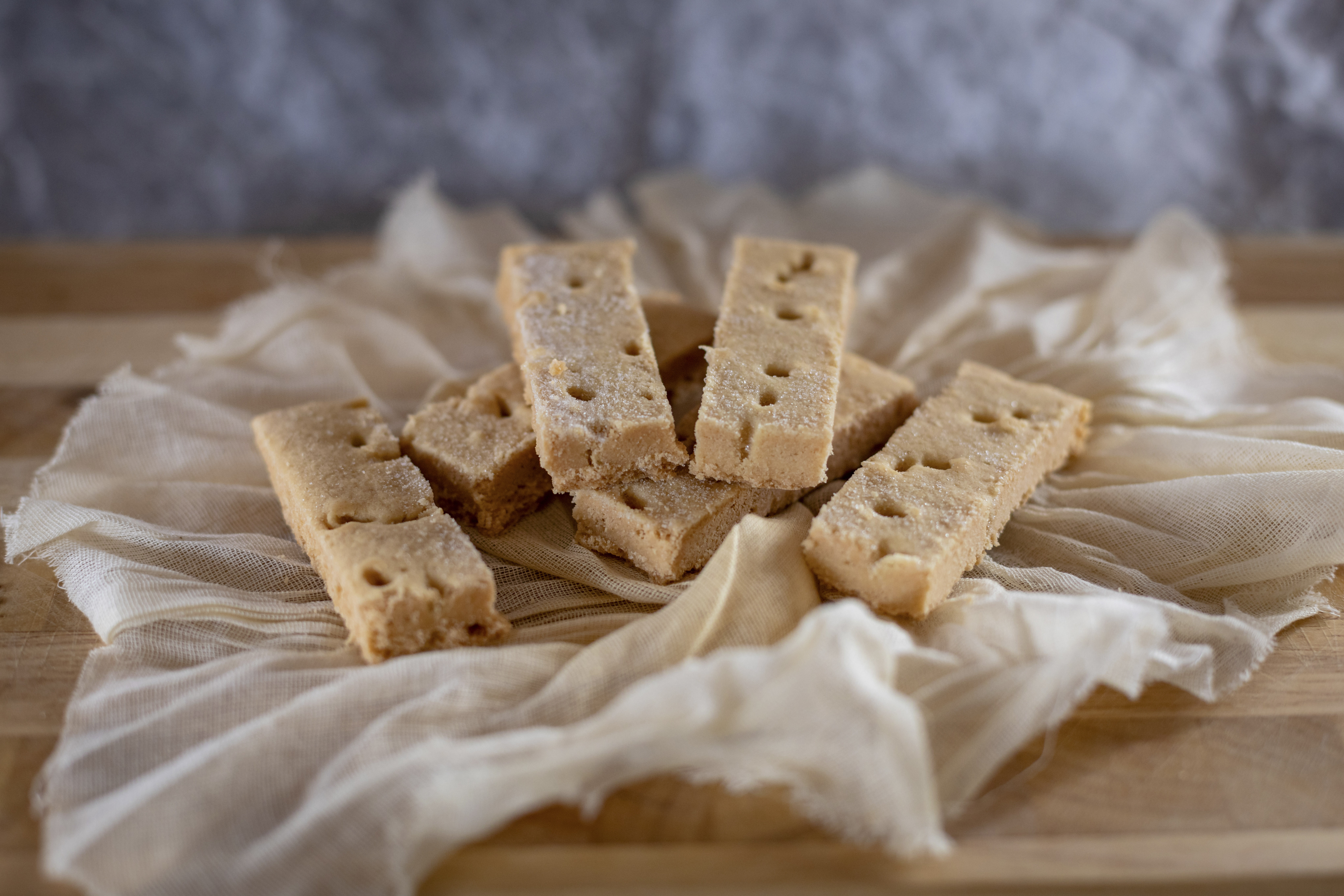 Shortbread against a rustic background
