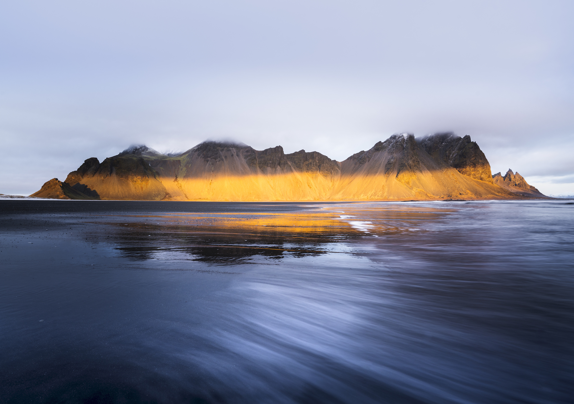 A dramatic shot of the gorgeous Stokksnes in amazing winter light