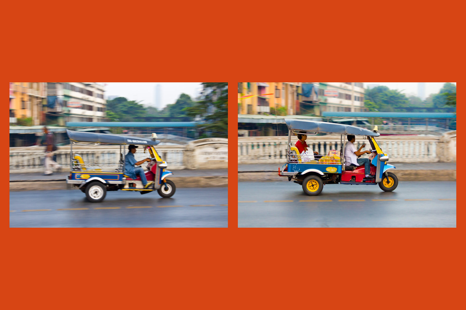 Two images of the same scene, the left is blurred, the right is much sharper