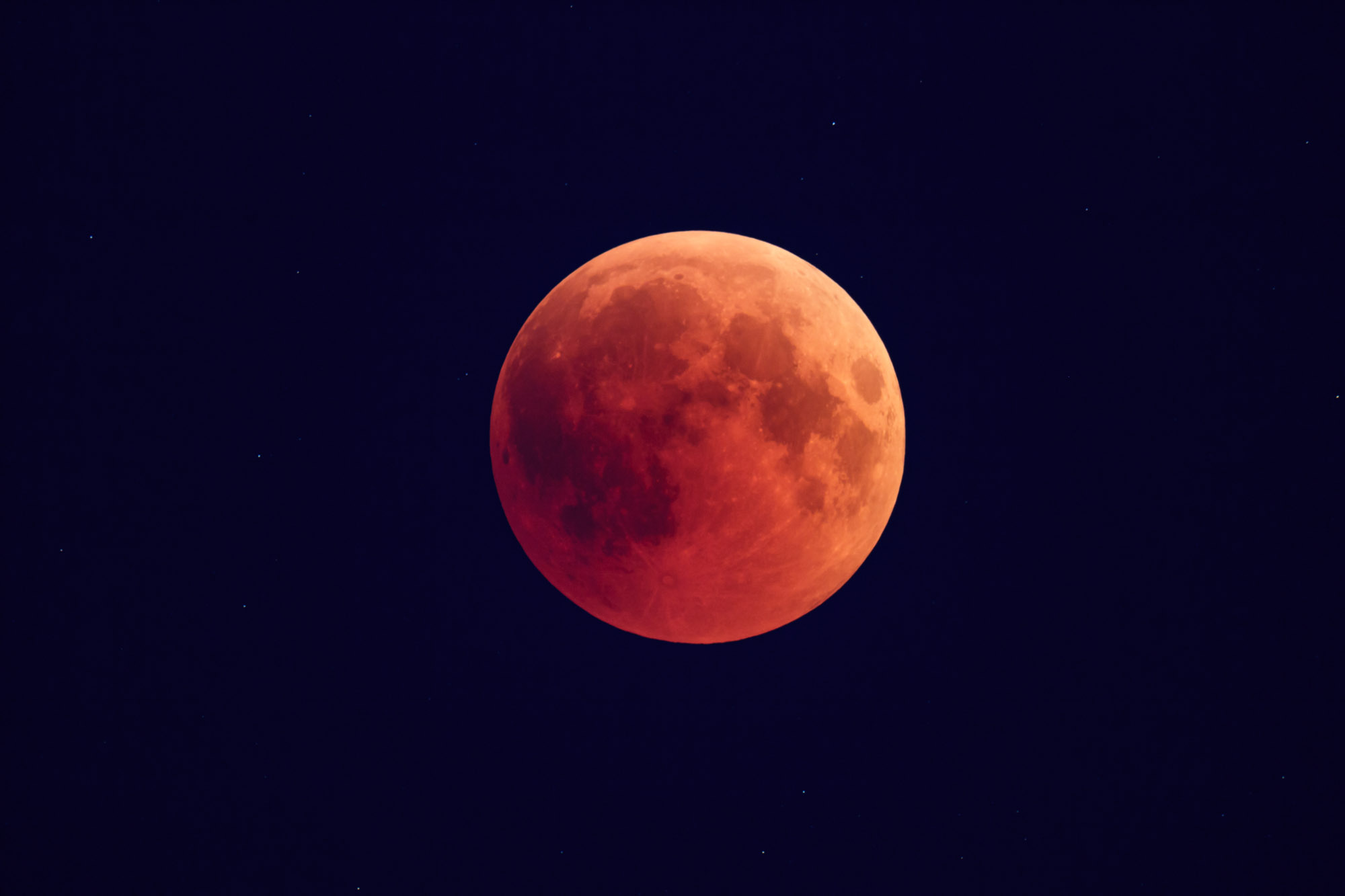 The blood moon in full view