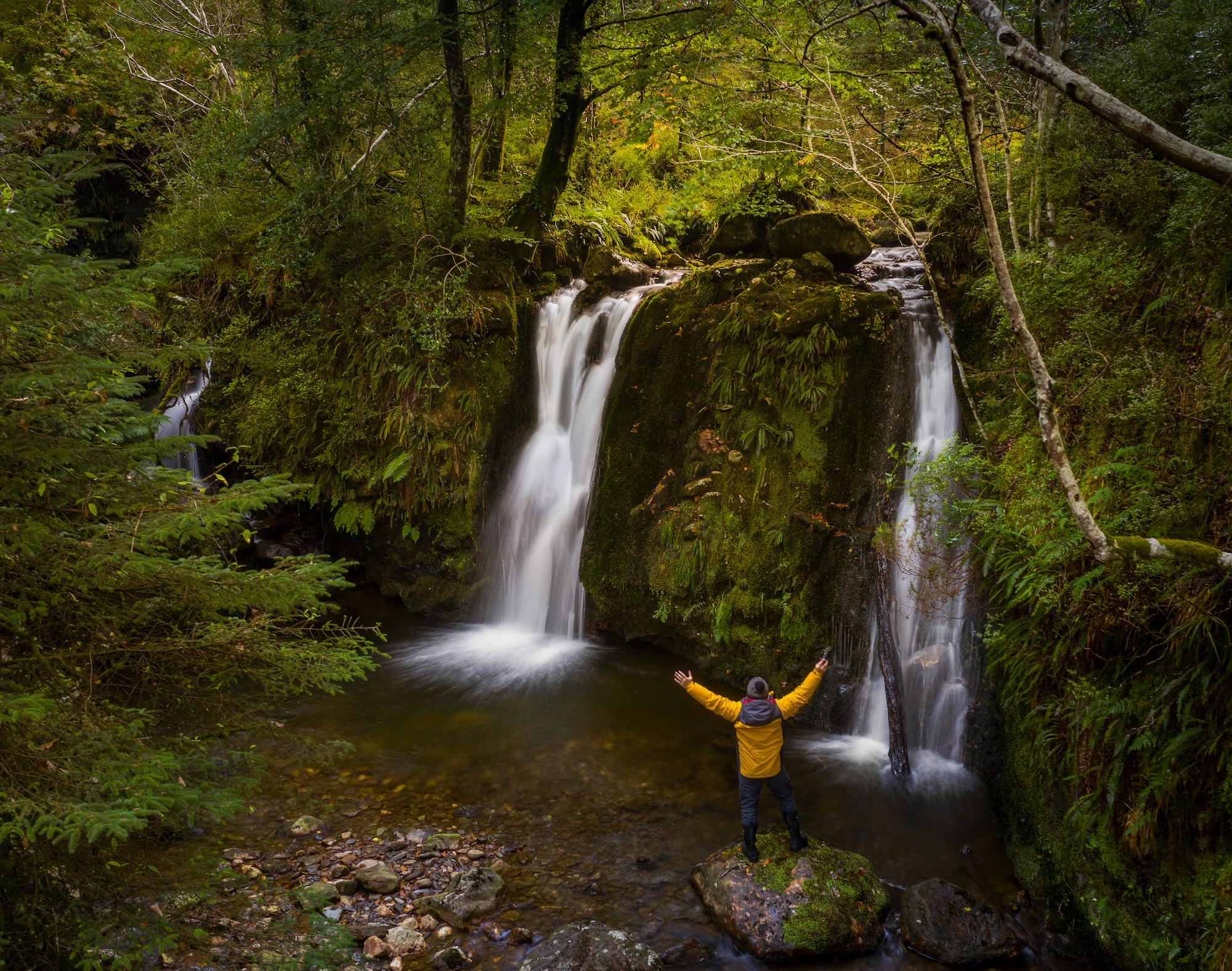 Hidden waterfall in County Wicklow, Ireland