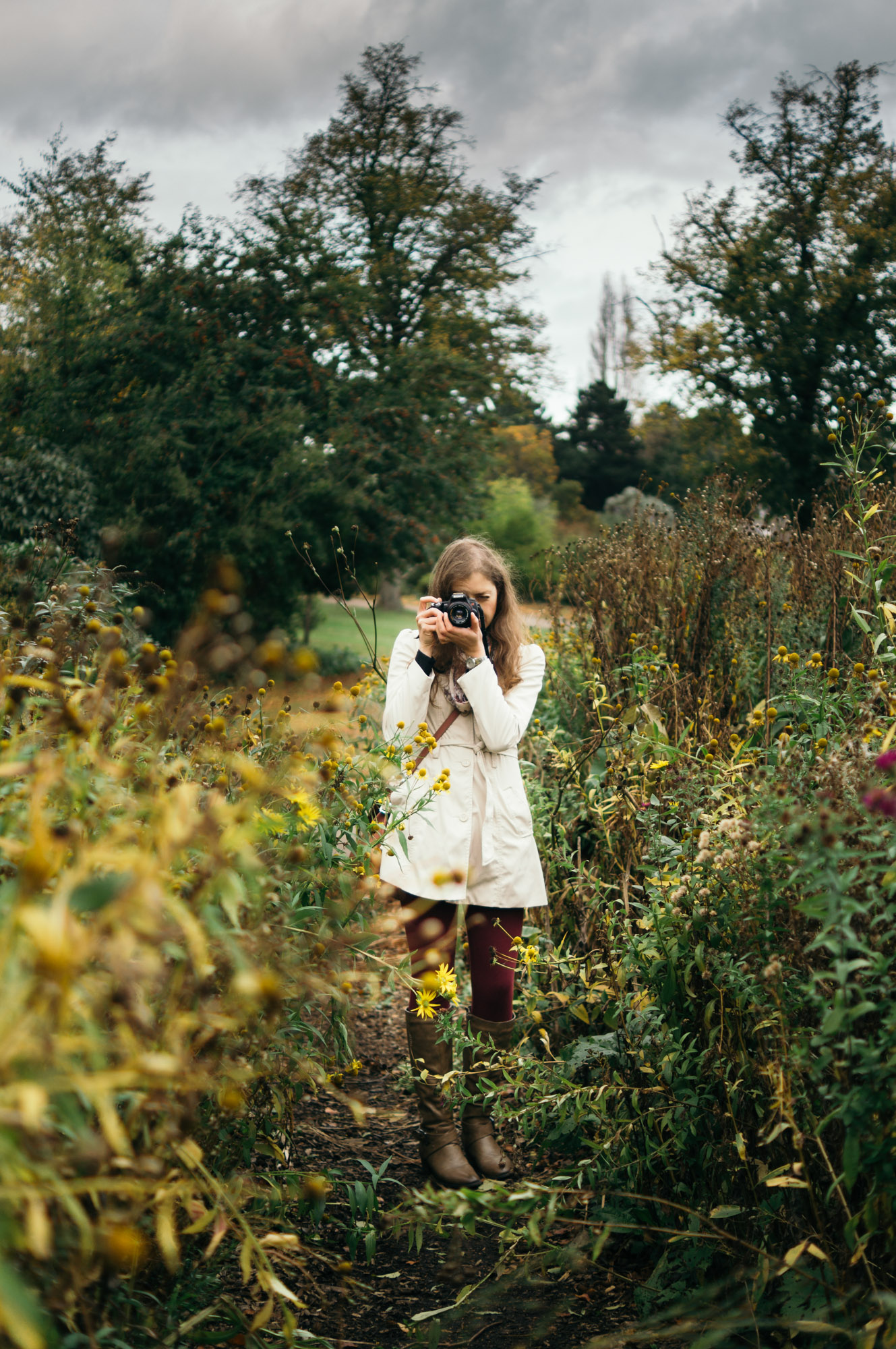 Female photographer at the Botanical Gardens Sheffield