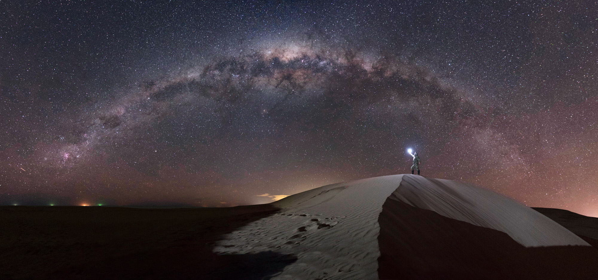 Astrophotography under the Milky Way at Monte Hermoso, Argentina