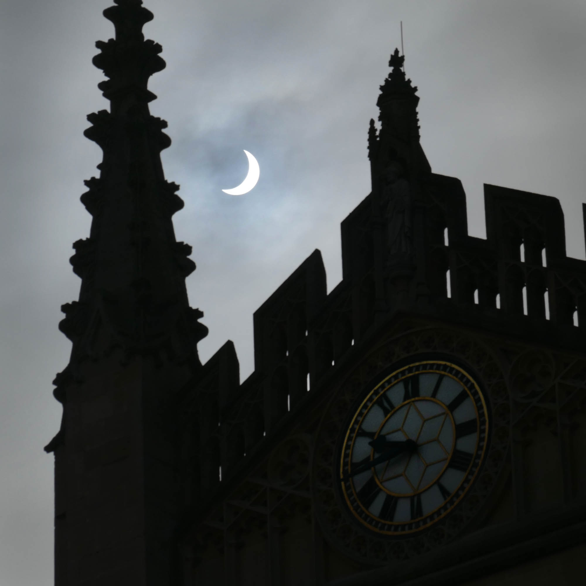 Partial Solar Eclipse, Bath Abbey roofline March 2015