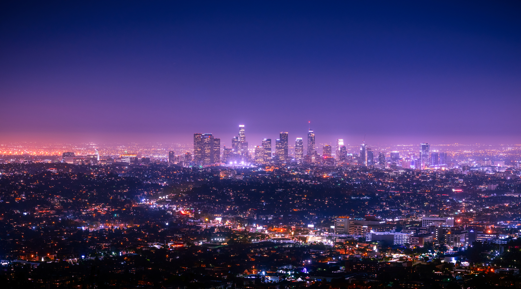 Los Angeles skyline at night