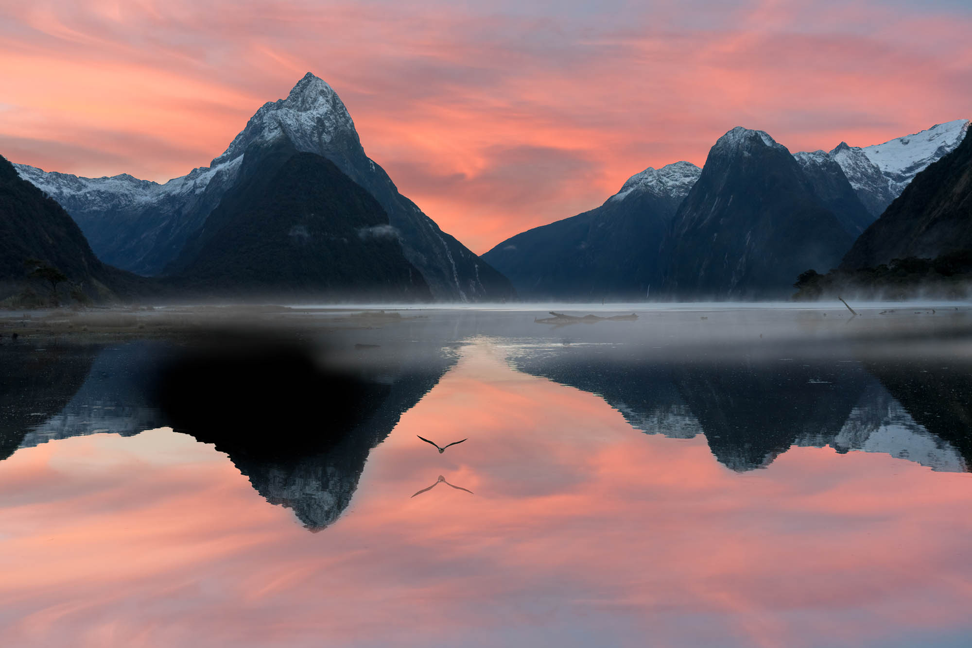 Sunrise at Milford Sound, New Zealand
