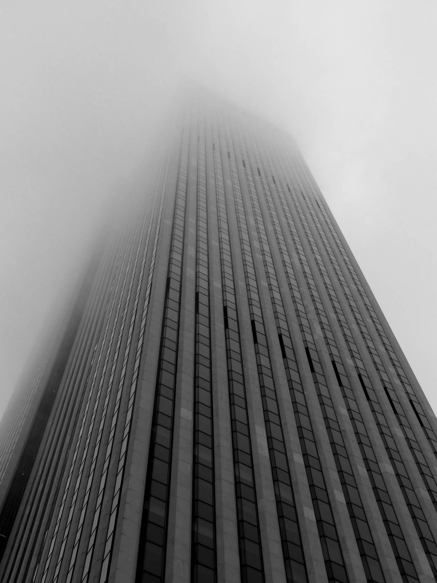Skyscraper in the mist, New York City