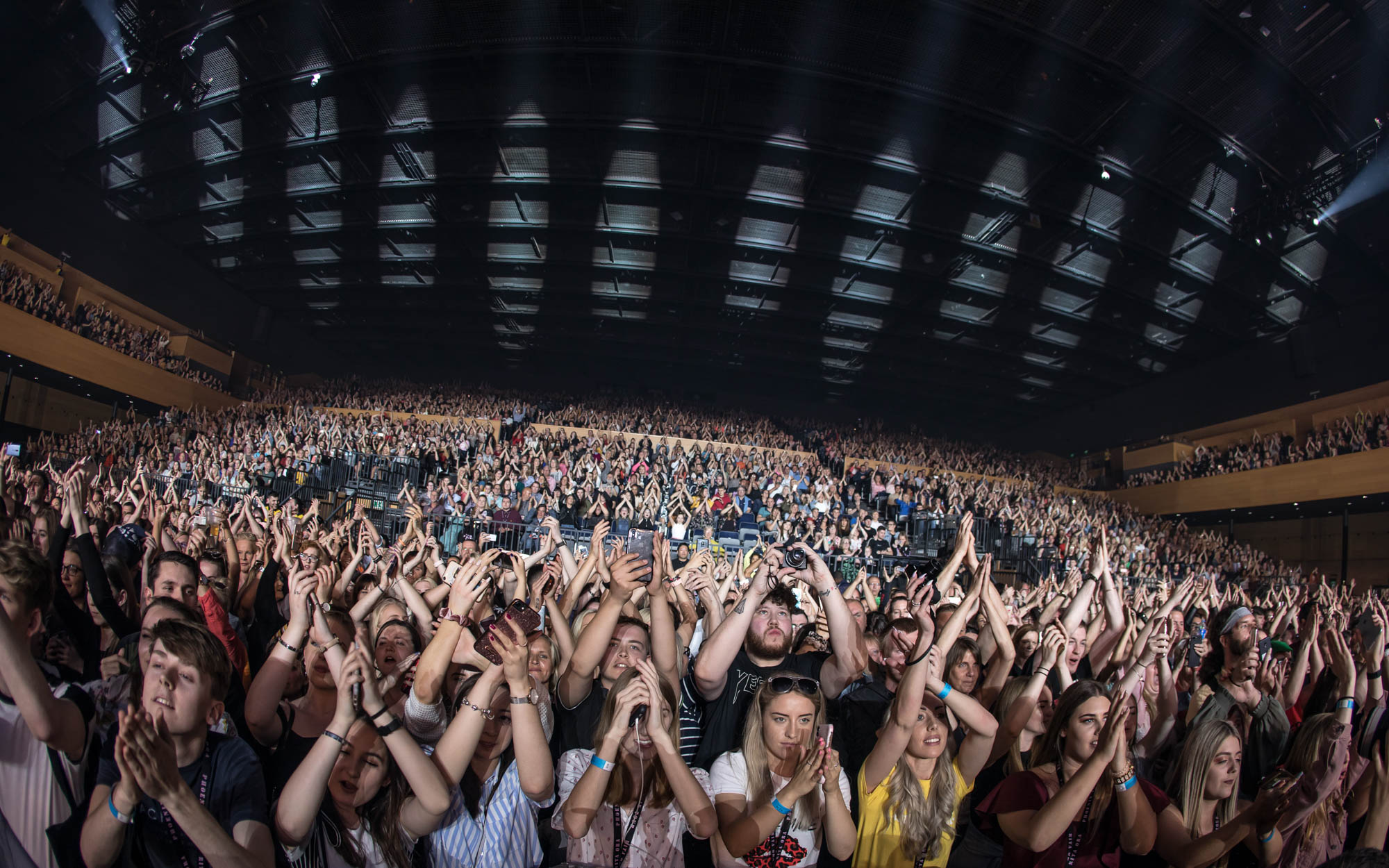 The crowd enjoying Rita Ora performing at the Bournemouth International Centre.