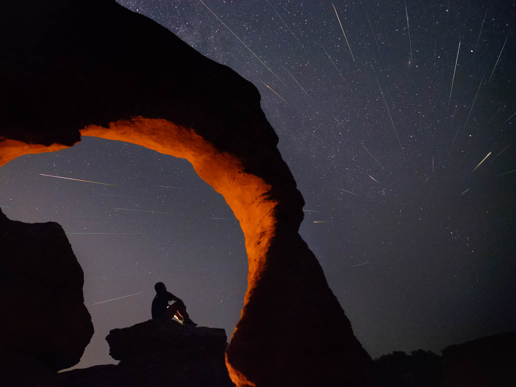 Perseid meteor shower in Shilin, Guangxi, China