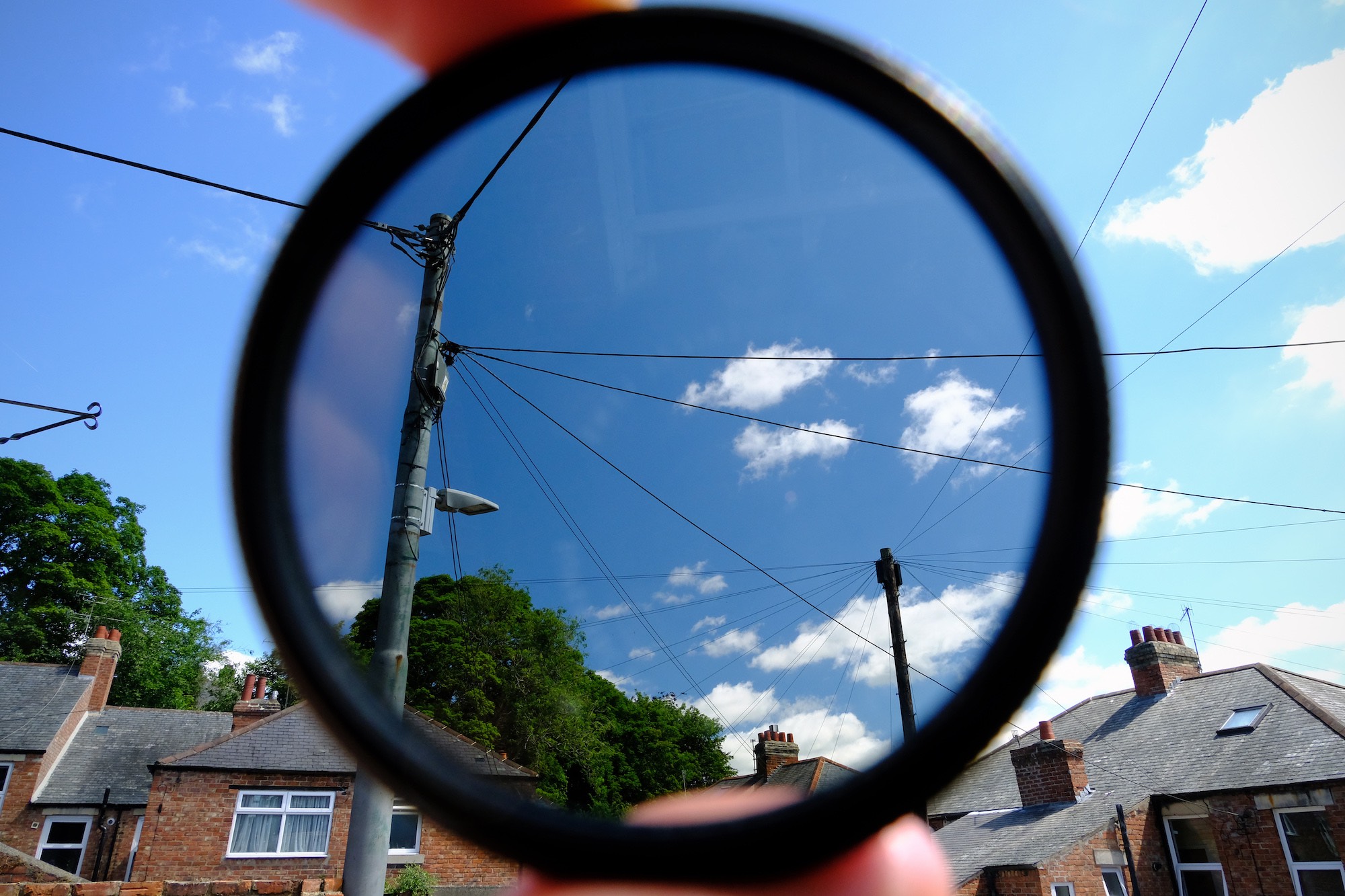 Looking at clouds through a polarizer filter