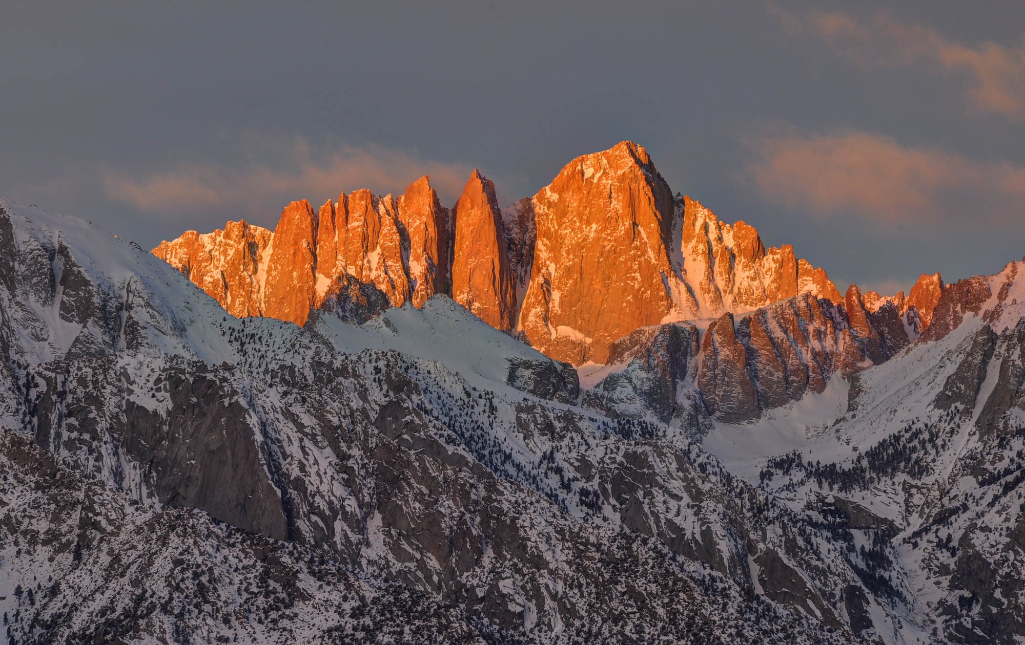Mount Whitney alpenglow, Inyo National Forest, California
