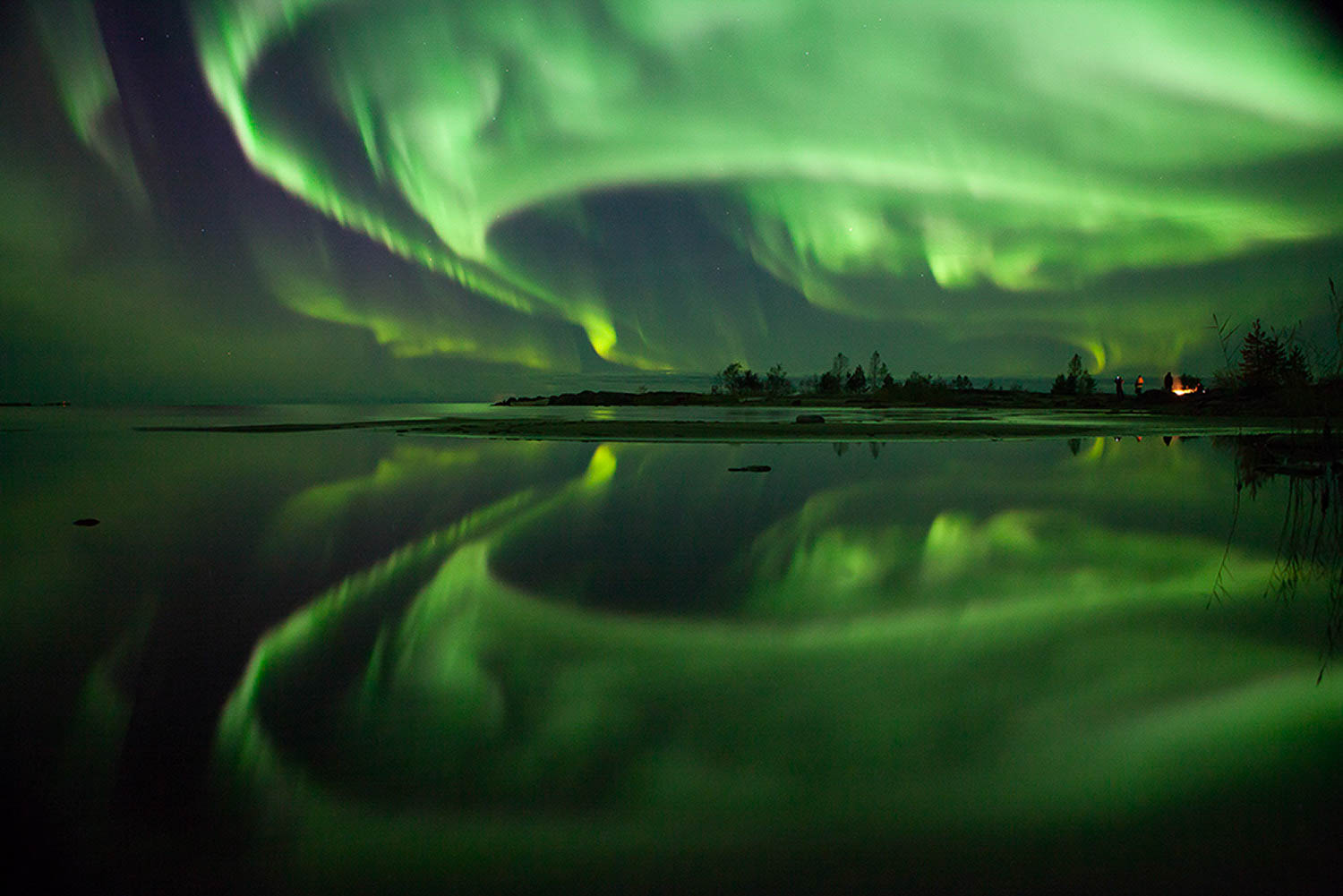 A truly spectacular Aurora Borealis display over the Finnish archipelago