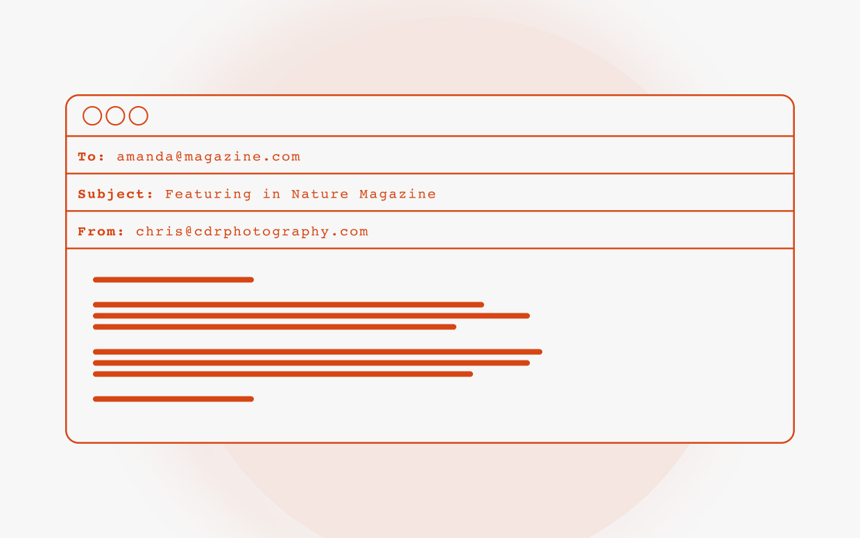 Mockup of a personalised email to a Picture Editor at a magazine