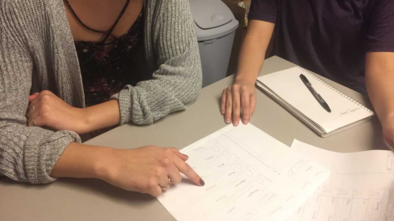Testing key interactions with paper prototyping.