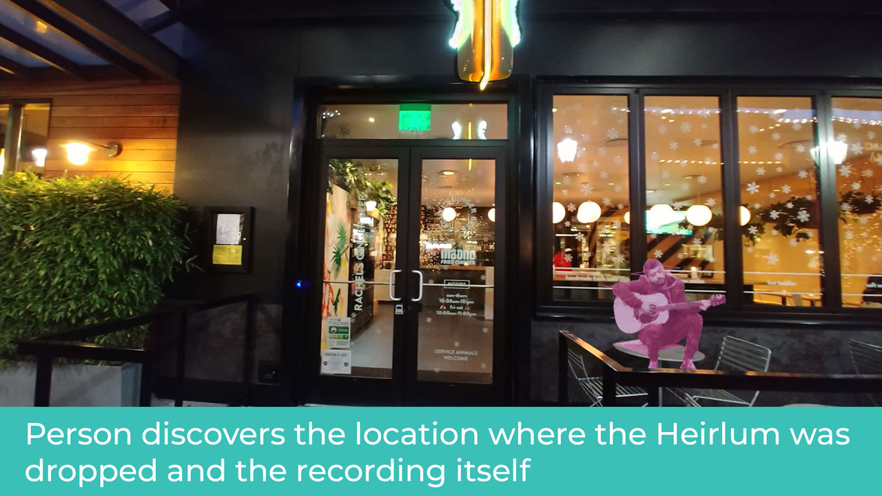 Person discovers the location where the Heirlum was dropped and the recording itself