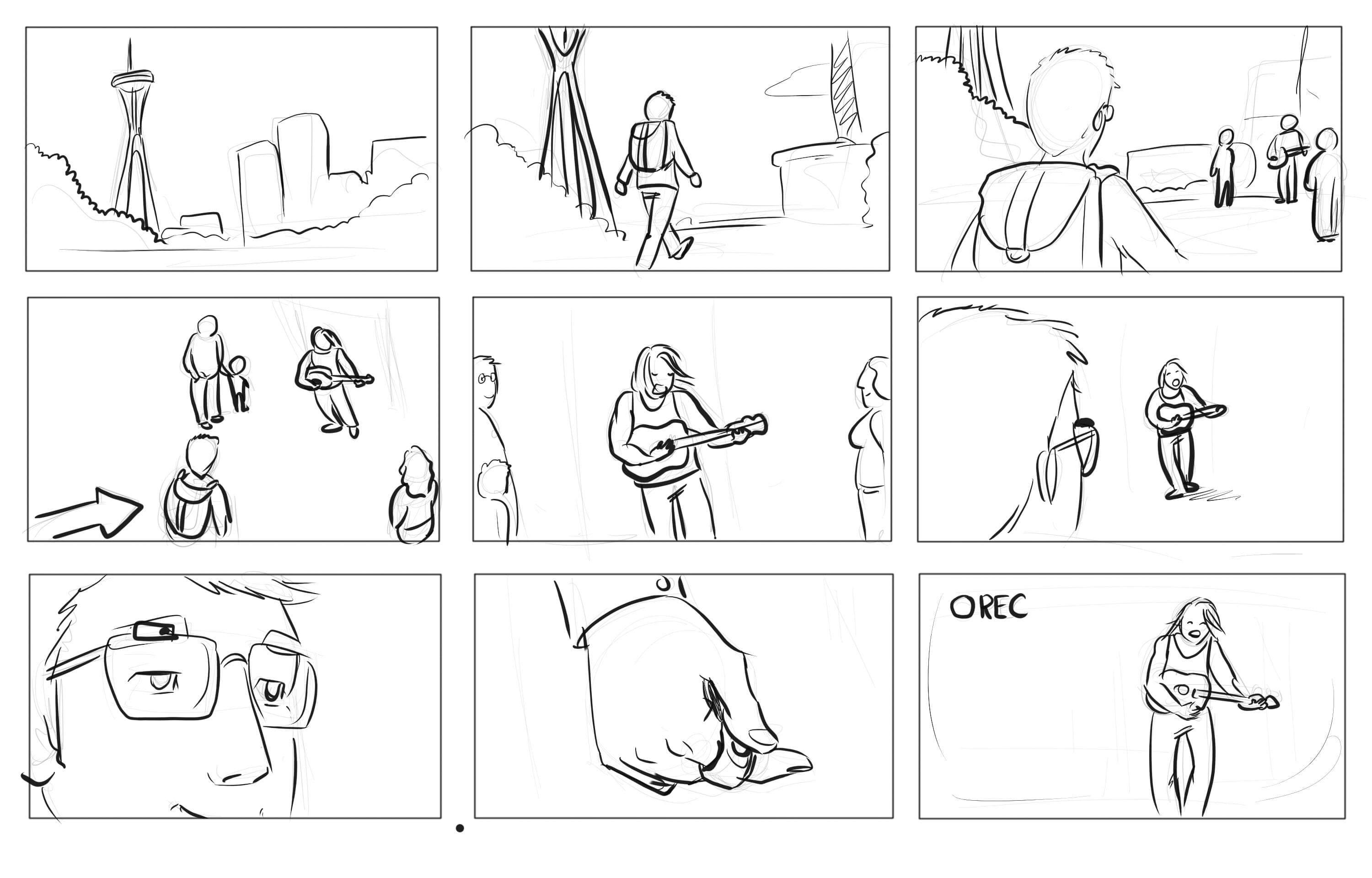 Storyboard of new AR Heirlum idea.