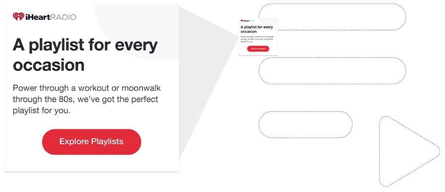 Playlist icon incorporated into background of playlist email.