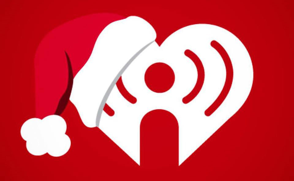 Christmas logo with Santa hat.