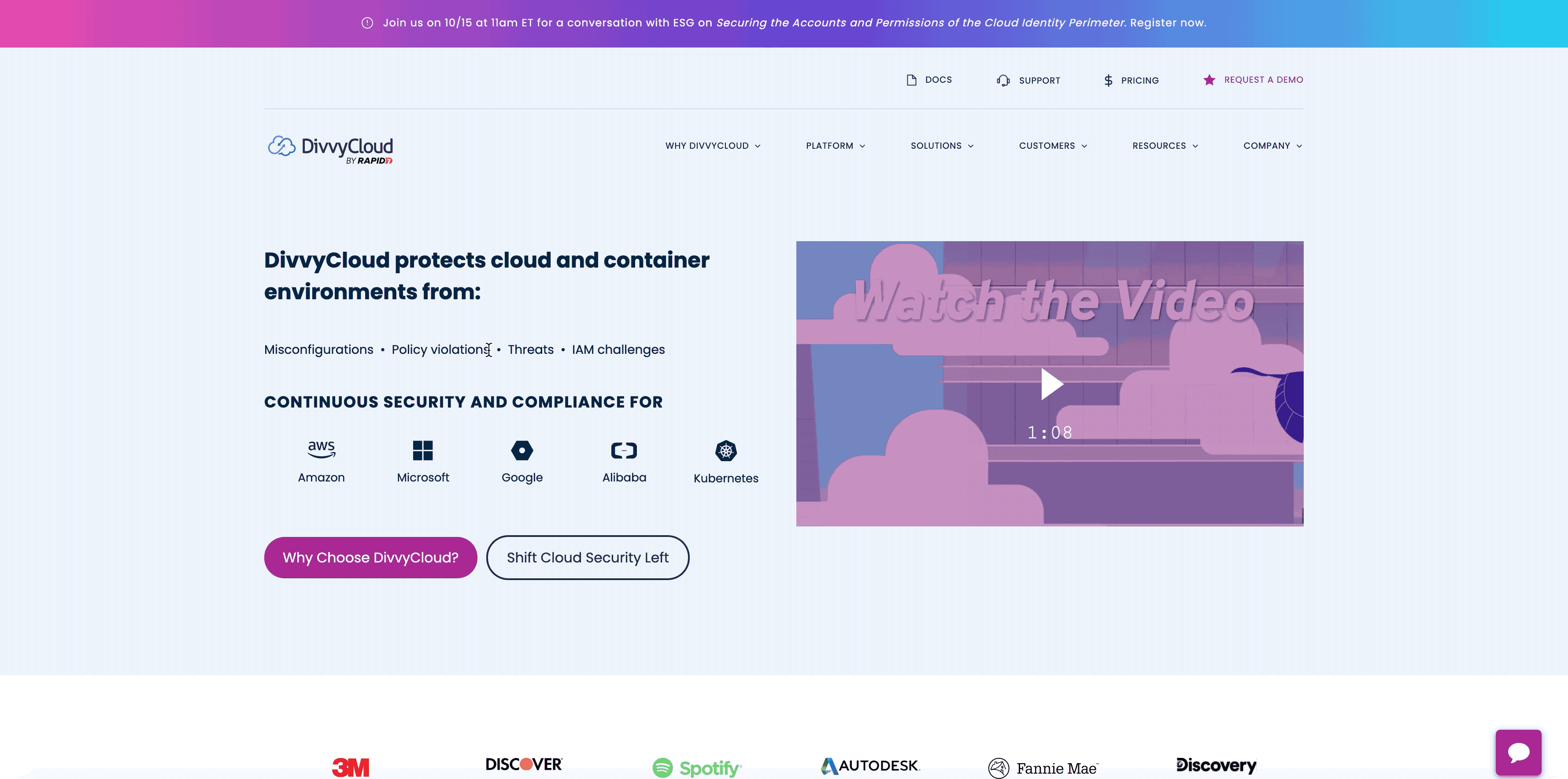 Gif of the DivvyCloud Website