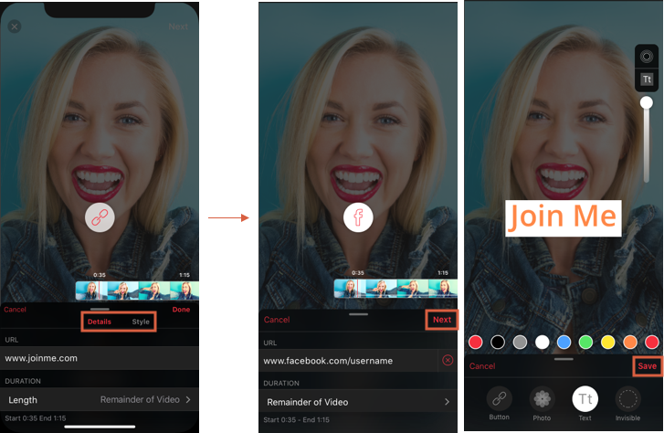 Sequential Next-button flow replacing the Done button