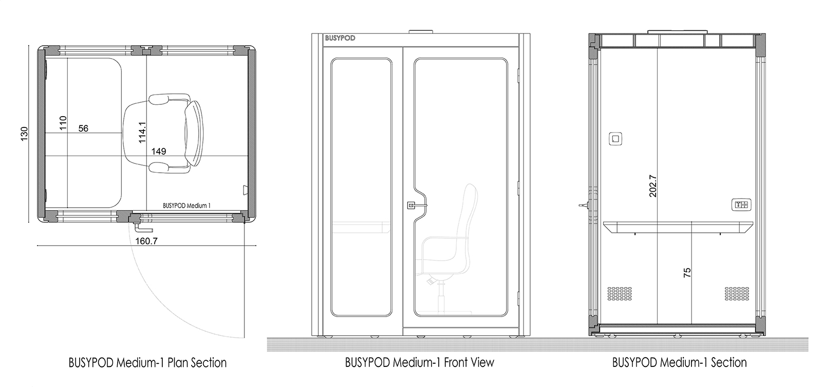 BUSYPOD Soundproof 1person work pod for open offices